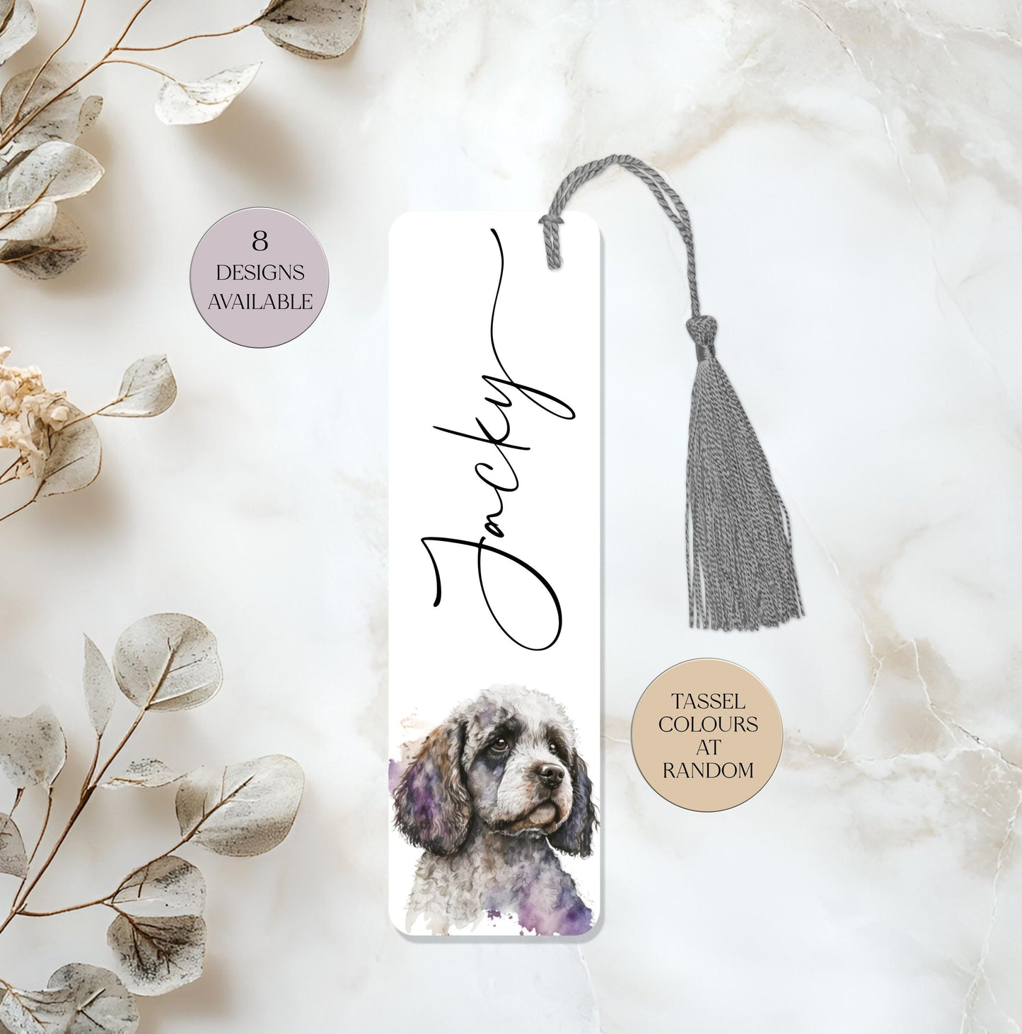 Personalised Metal Cockapoo Bookmark | Custom Dog Lover Gift | Book Lover Keepsake with Tassel