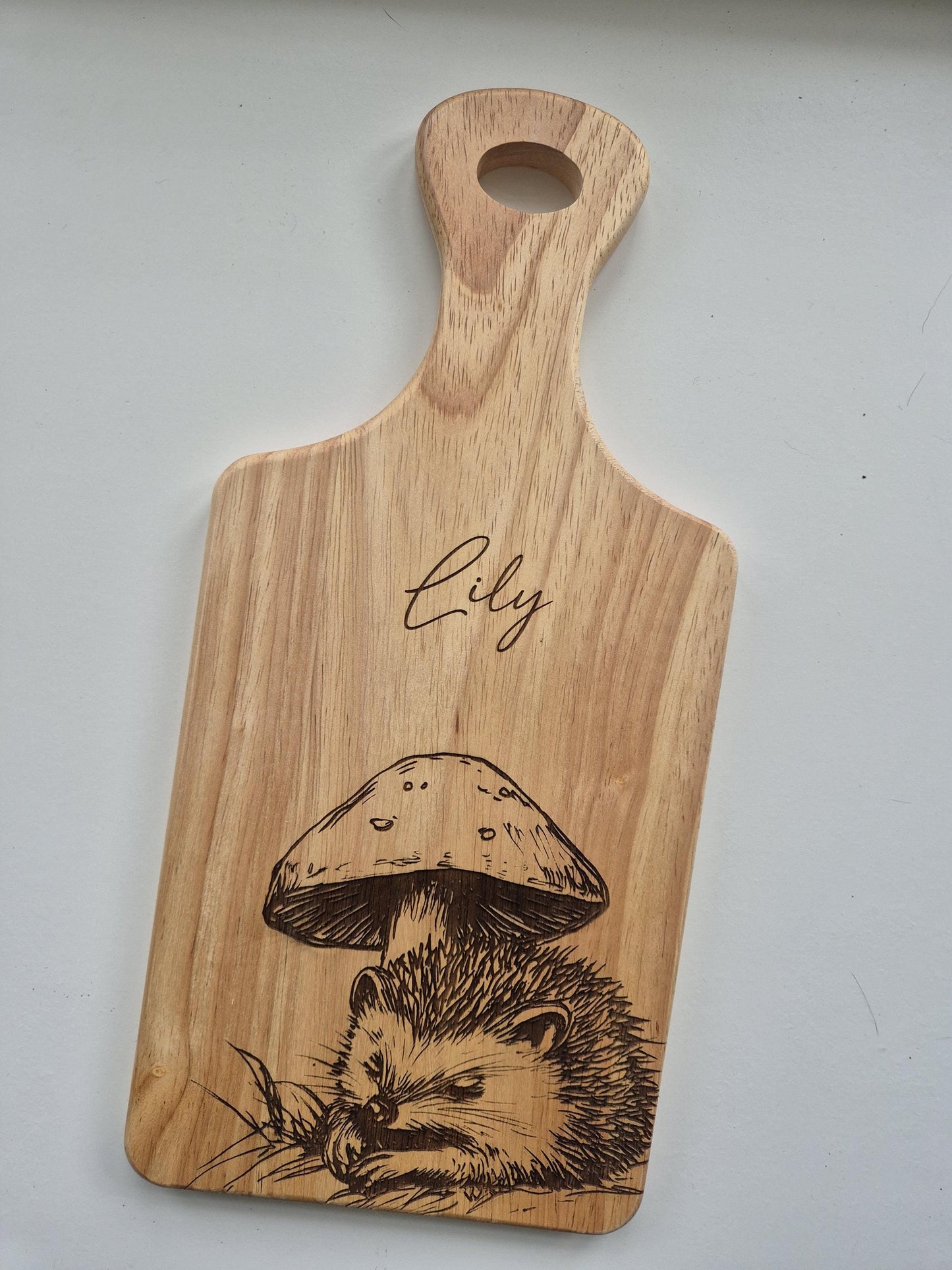 Personalised Wooden Hedgehog Chopping Board | Engraved Kitchen Gift | Rustic Cheese Board