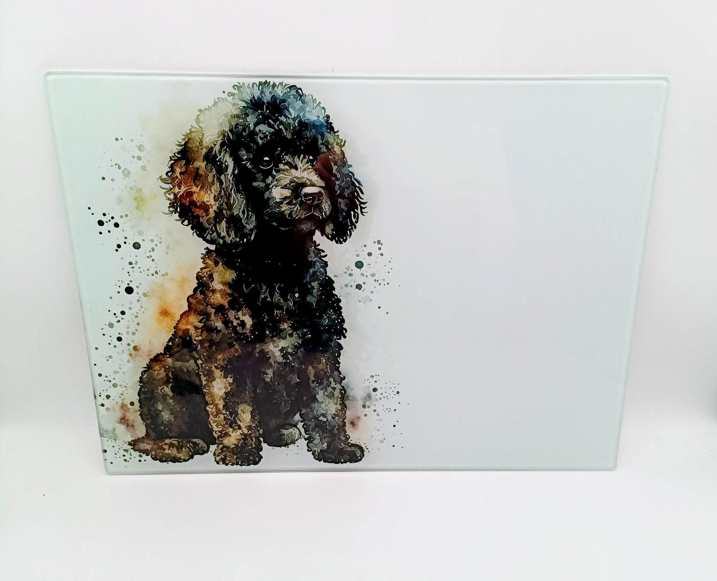 Personalised Poodle Glass Chopping Board | A3 or A4 | Dog Lover Gift