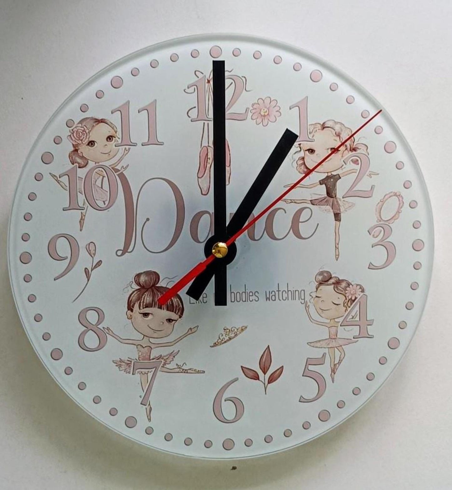 Ballerina Wall Clock | Glass | Girls' Room Gift