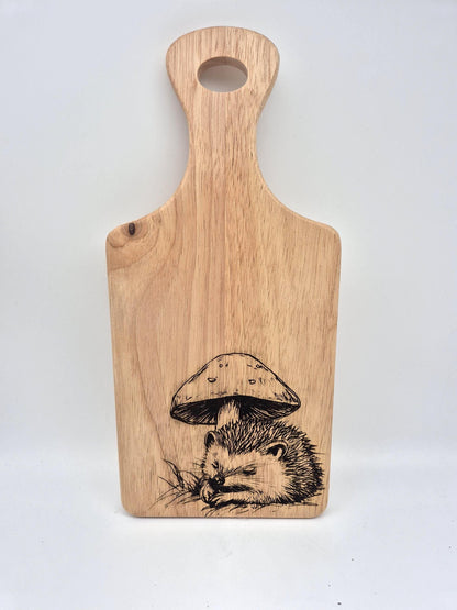 Personalised Wooden Hedgehog Chopping Board | Engraved Kitchen Gift | Rustic Cheese Board