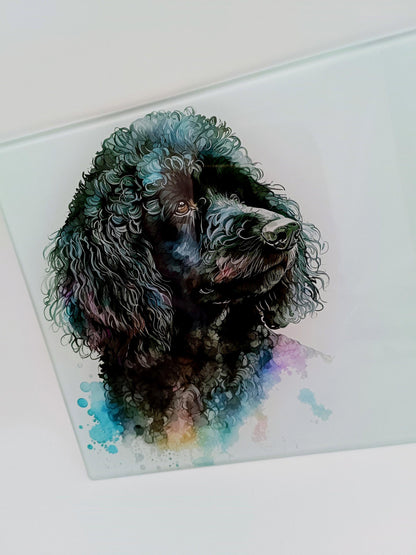 Personalised Poodle Glass Chopping Board | A3 or A4 | Dog Lover Gift