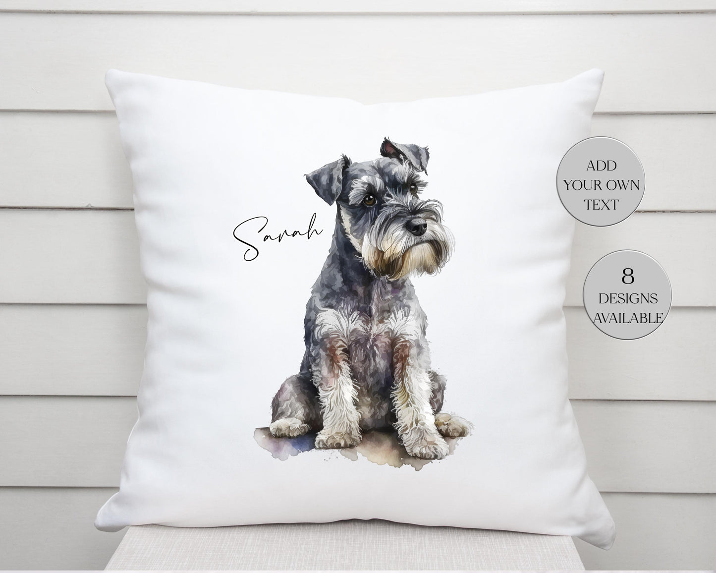 Personalised Schnauzer Cushion | Custom Dog Pillow | Gift for Dog Lovers