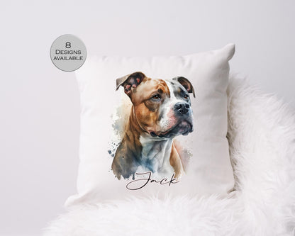 Personalised Staffordshire Bull Terrier Cushion | Custom Staffy Gift | Dog Lover Pillow