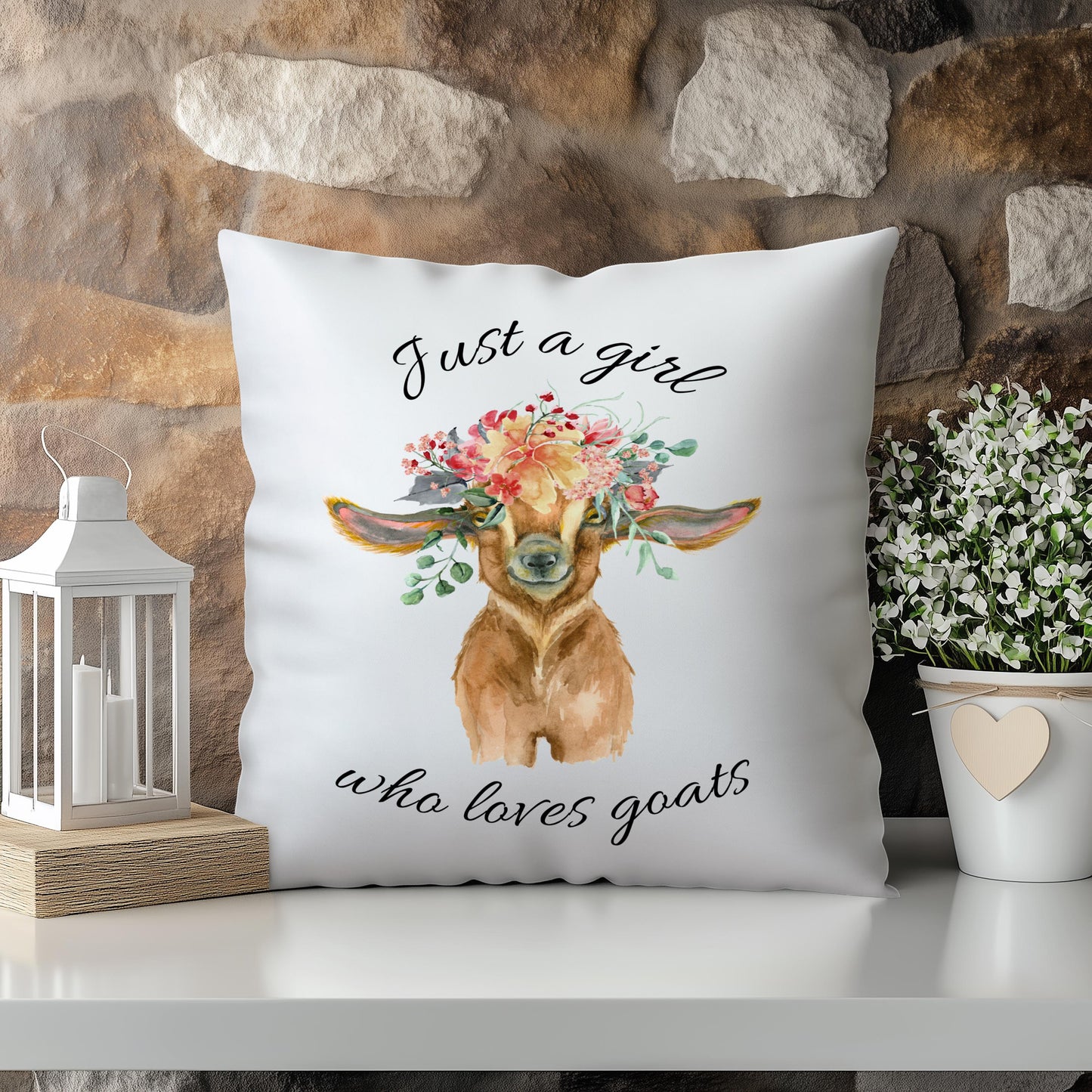 Personalised Goat Cushion | Farm Animal Throw Pillow | Gift for Goat Lovers
