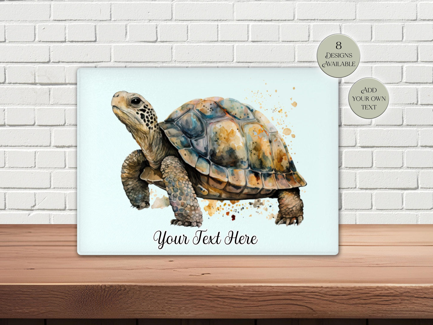 Personalised Tortoise Glass Chopping Board | A3 or A4 | Unique Gift