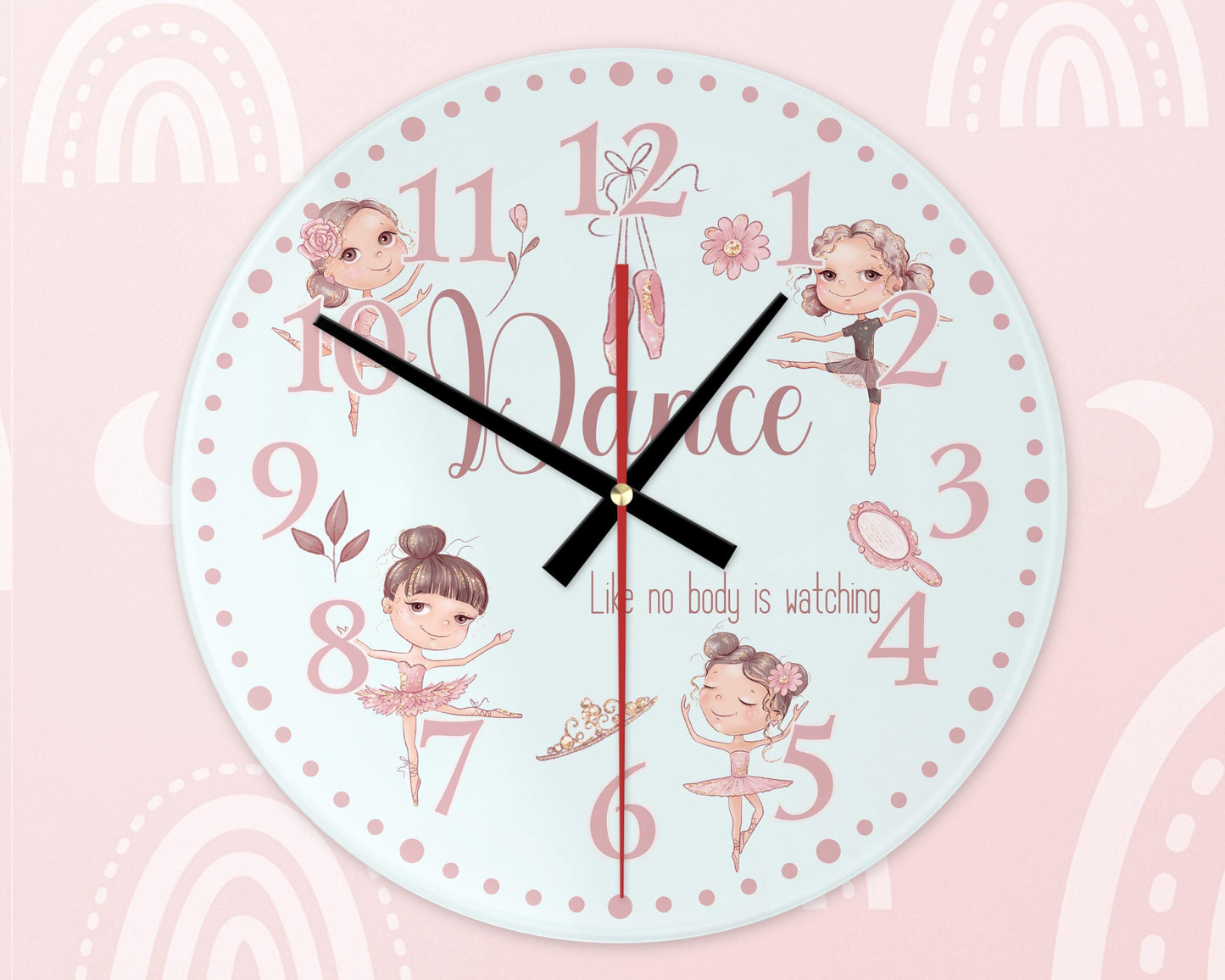 Ballerina Wall Clock | Glass | Girls' Room Gift
