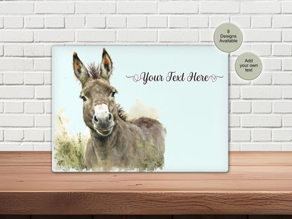 Personalised Donkey Glass Chopping Board | Custom Cheese Board | Donkey Lover Gift