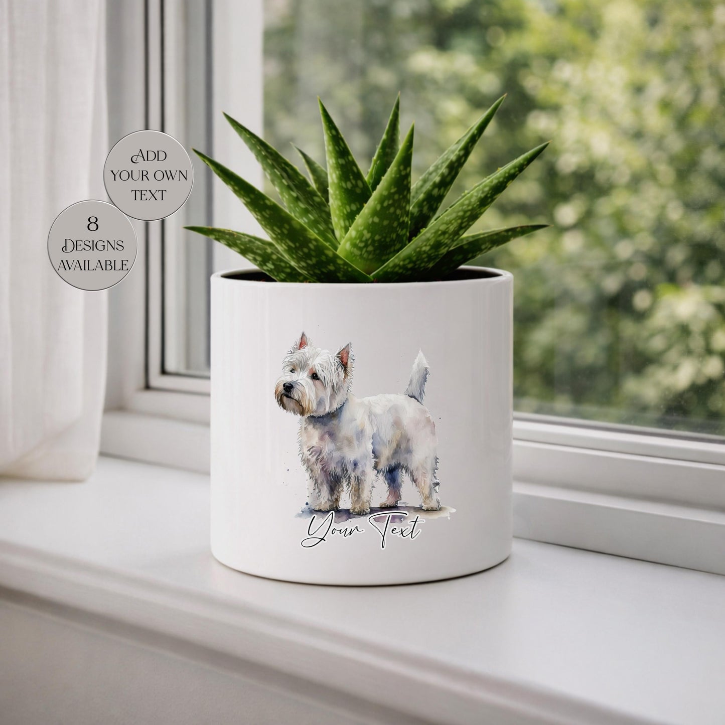 Personalised West Highland Terrier Plant Pot | Westie Gift & Succulent Planter