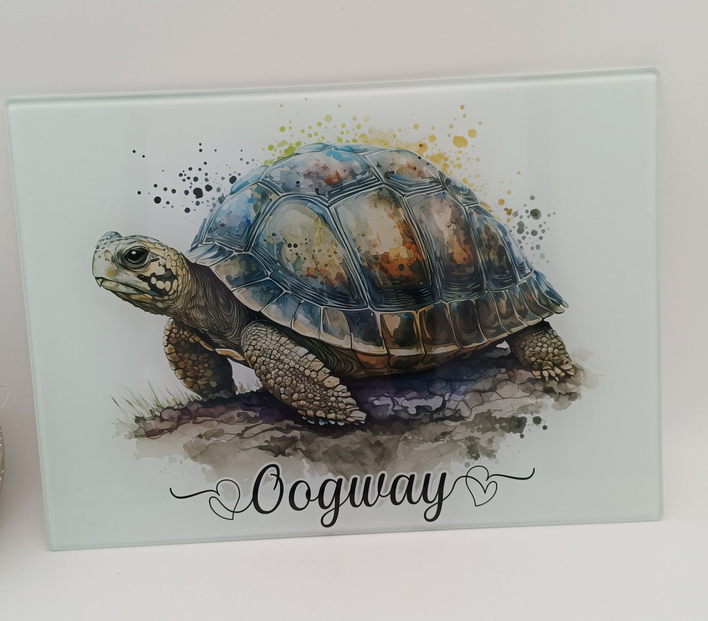 Personalised Tortoise Glass Chopping Board | A3 or A4 | Unique Gift