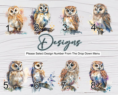 Personalised Watercolour Owl Tote Bag | Custom Owl Gift | Eco-Friendly Reusable Shopper