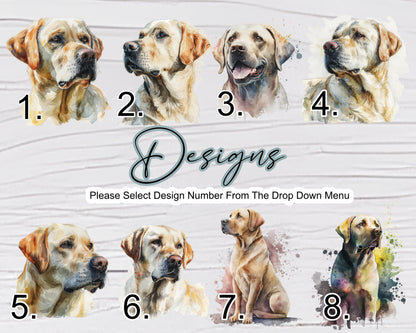 Personalised Yellow Labrador Glass Chopping Board – Custom Dog Lover Kitchen Gift