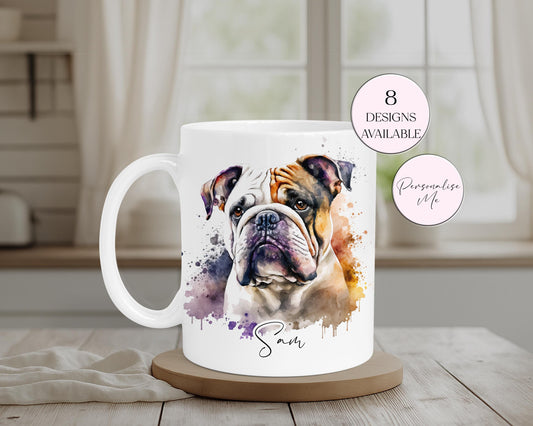 Personalised British Bulldog Mug – Custom Dog Lover Gift | With Matching Coaster Option