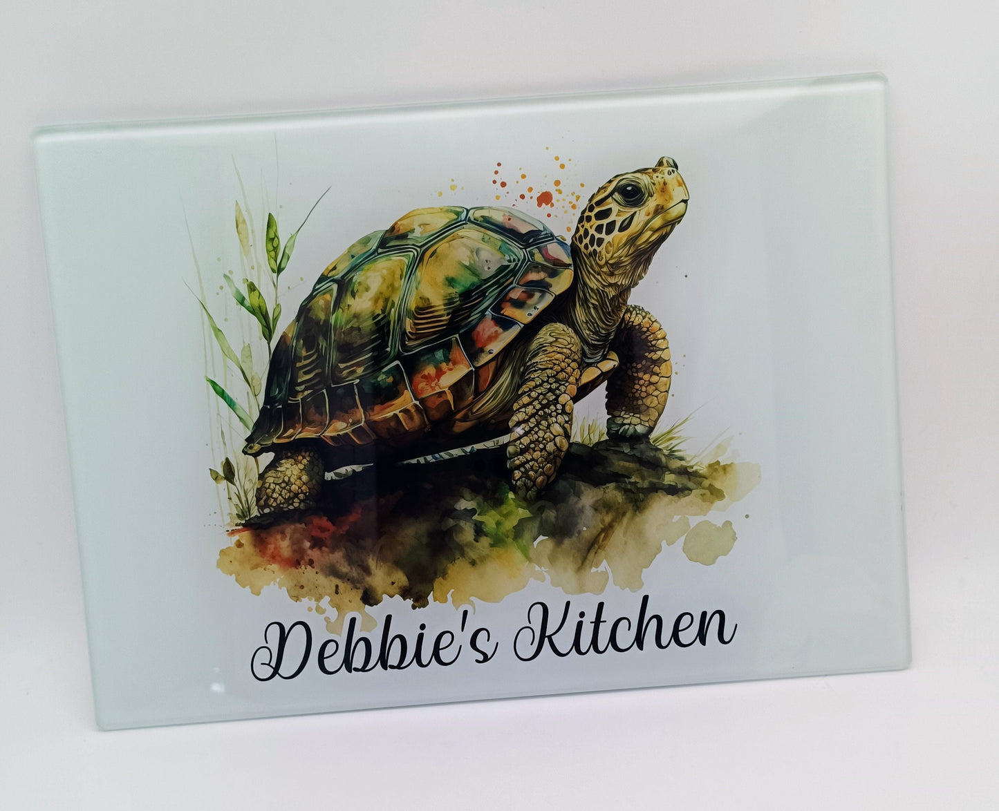 Personalised Tortoise Glass Chopping Board | A3 or A4 | Unique Gift