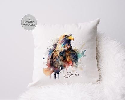 Personalised Eagle Cushion | Custom Bird of Prey Pillow | Wildlife Lover Gift
