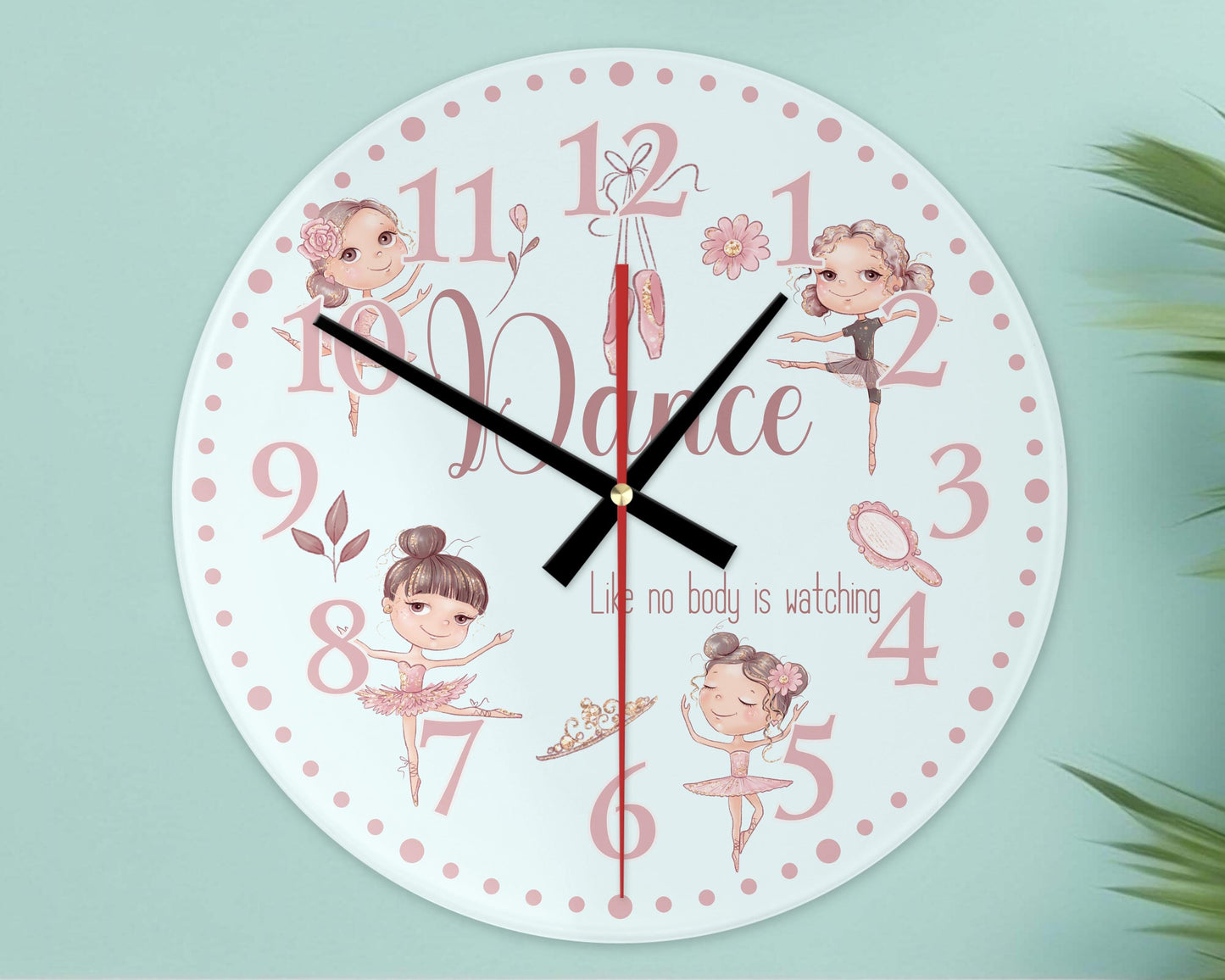 Ballerina Wall Clock | Glass | Girls' Room Gift