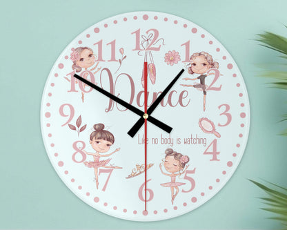 Ballerina Wall Clock | Glass | Girls' Room Gift