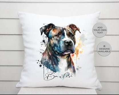 Personalised Staffordshire Bull Terrier Cushion | Custom Staffy Gift | Dog Lover Pillow
