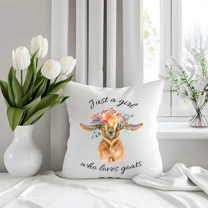 Personalised Goat Cushion | Farm Animal Throw Pillow | Gift for Goat Lovers