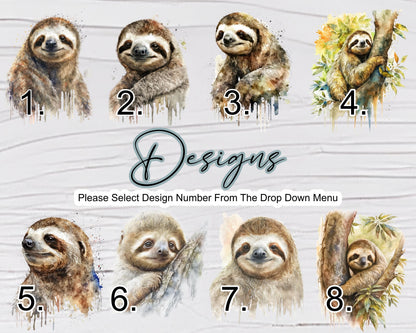 Personalised Watercolour Sloth Cushion | Sloth Lover Gift | Custom Name Cushion