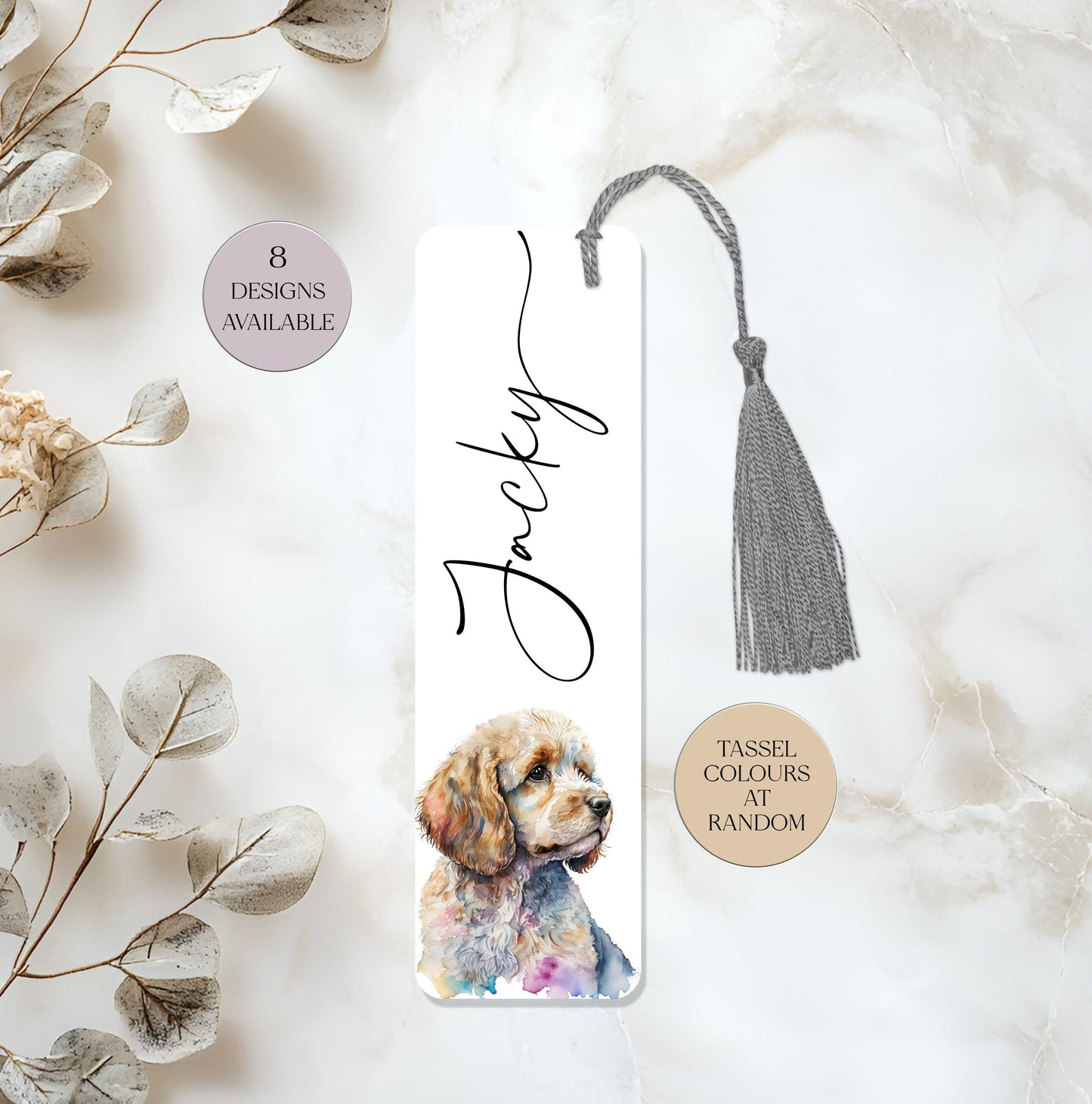 Personalised Metal Cockapoo Bookmark | Custom Dog Lover Gift | Book Lover Keepsake with Tassel