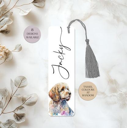 Personalised Metal Cockapoo Bookmark | Custom Dog Lover Gift | Book Lover Keepsake with Tassel