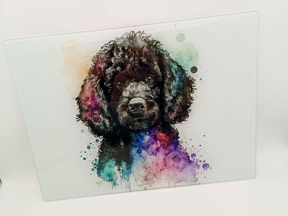 Personalised Poodle Glass Chopping Board | A3 or A4 | Dog Lover Gift