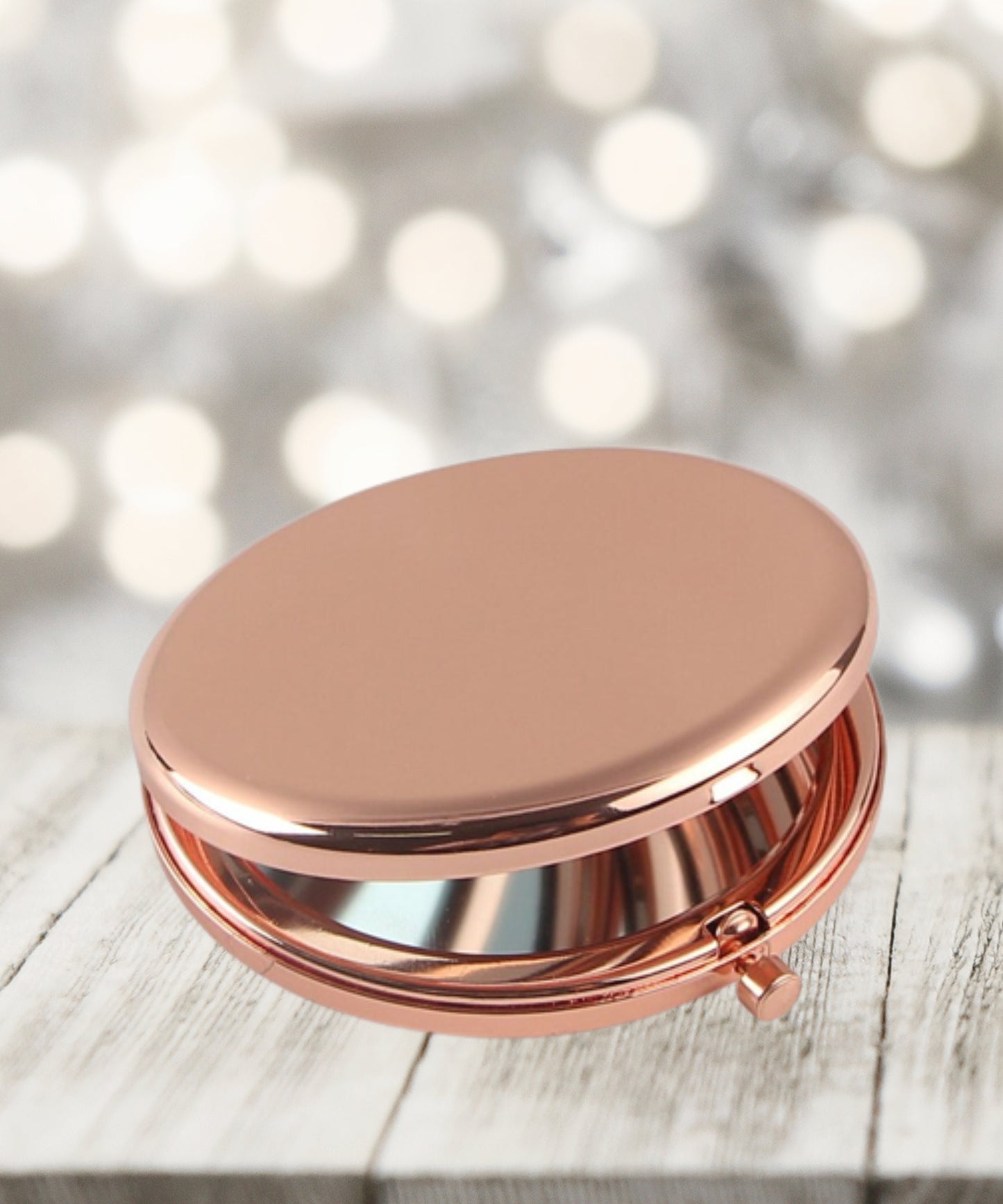 Personalised Watercolour Owl Compact Mirror – Rose Gold or Yellow Gold | Custom Handbag Gift