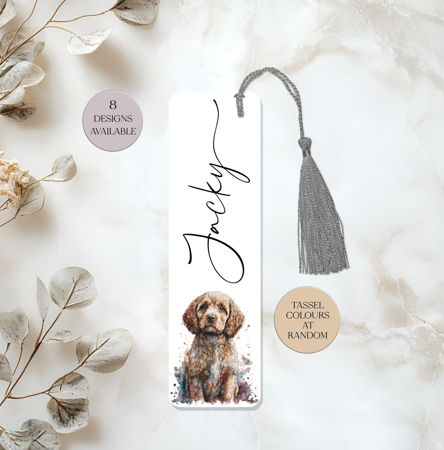 Personalised Metal Cockapoo Bookmark | Custom Dog Lover Gift | Book Lover Keepsake with Tassel