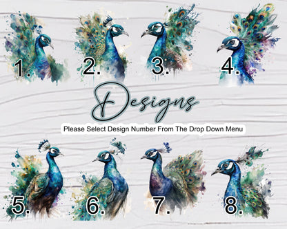 Personalised Peacock Glass Chopping Board | Custom Cheese Board | Housewarming Gift for Her