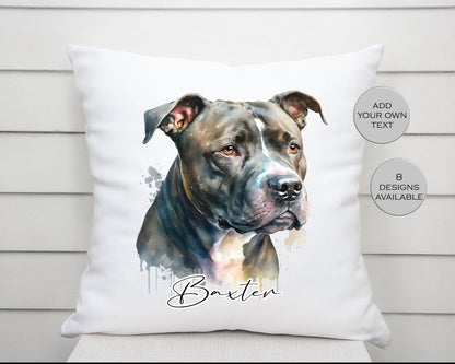 Personalised Staffordshire Bull Terrier Cushion | Custom Staffy Gift | Dog Lover Pillow