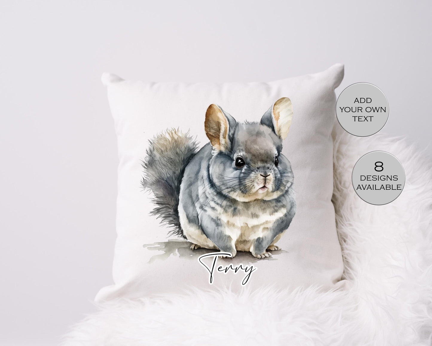 Personalised Chinchilla Cushion | Custom Pet Pillow | Home Décor Gift
