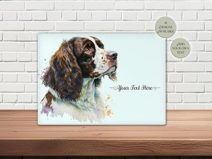 Personalised Springer Spaniel Glass Chopping Board – Dog Lover Kitchen Gift | Cheese Board & Worktop Saver