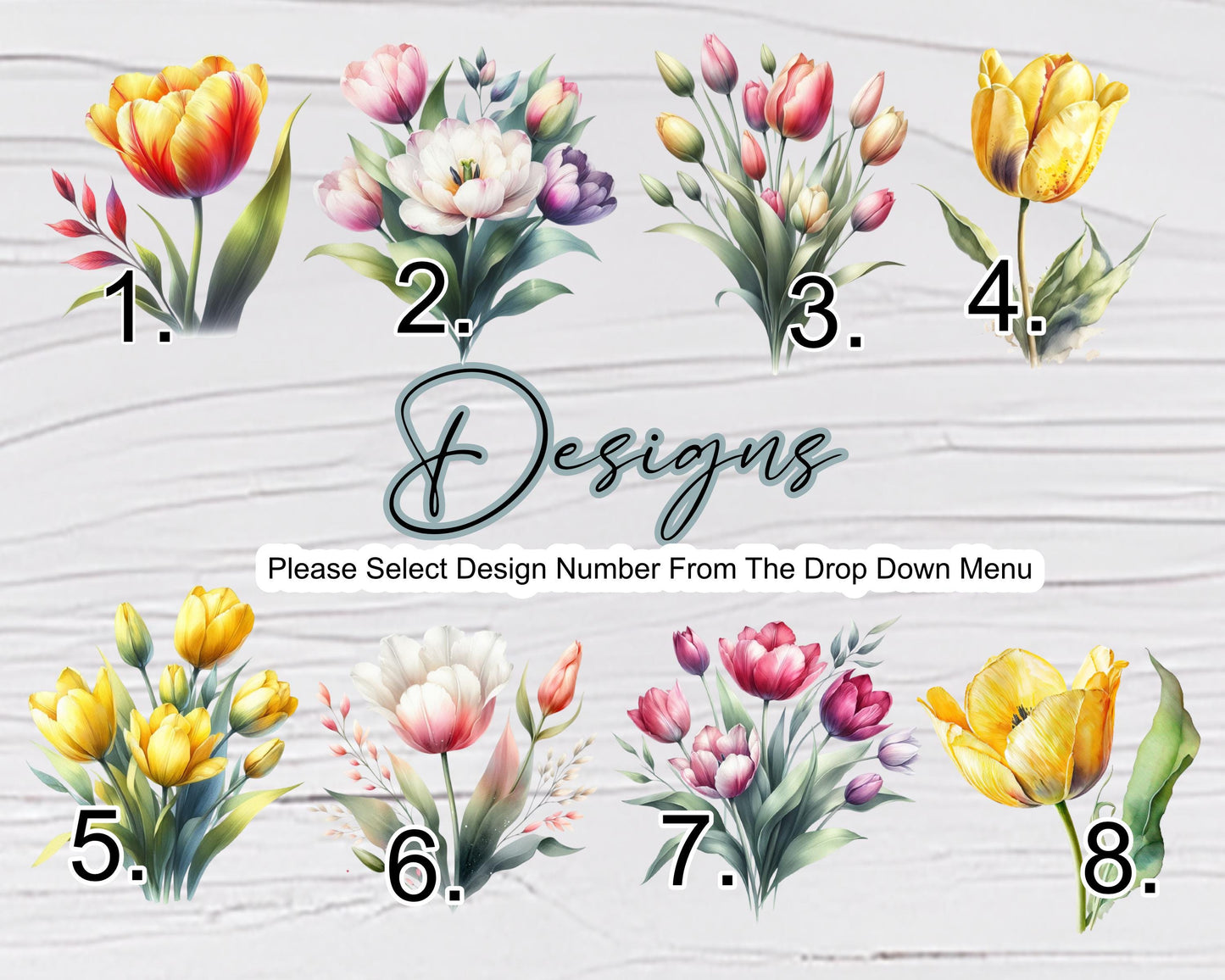 Personalised Watercolour Tulip Cushion | Custom Floral Throw Pillow | Gift for Her