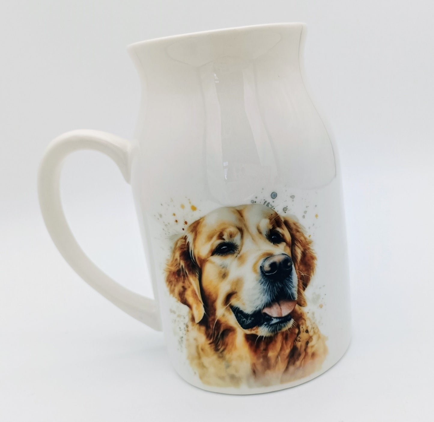 Personalised Watercolour Golden Retriever Milk Jug | Flower Vase | Custom Dog Lover Gift
