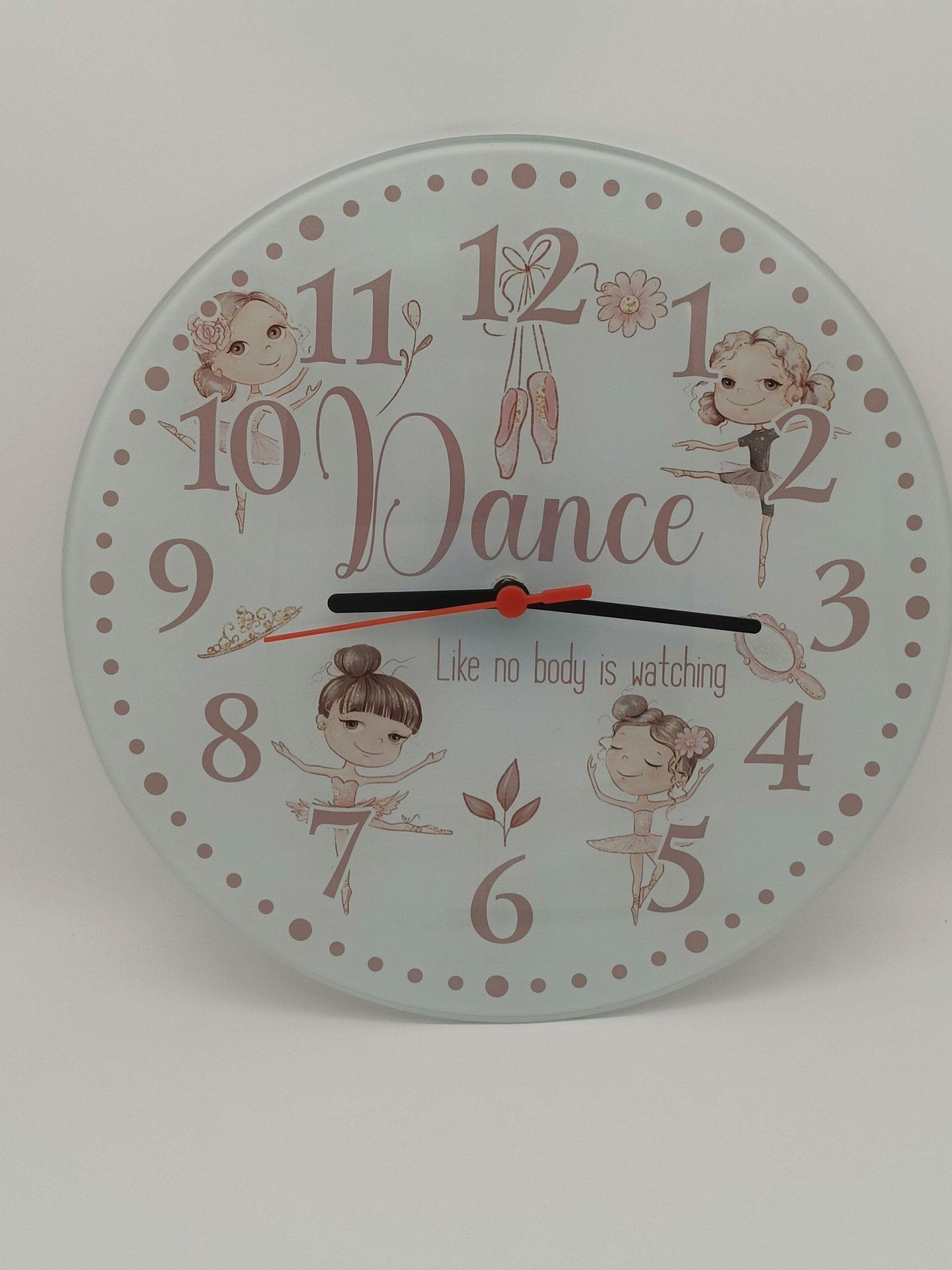 Ballerina Wall Clock | Glass | Girls' Room Gift