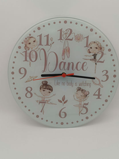 Ballerina Wall Clock | Glass | Girls' Room Gift