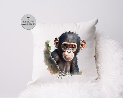 Personalised Cheeky Monkey Cushion – Custom Animal Throw Pillow | Kids & Nursery Gift