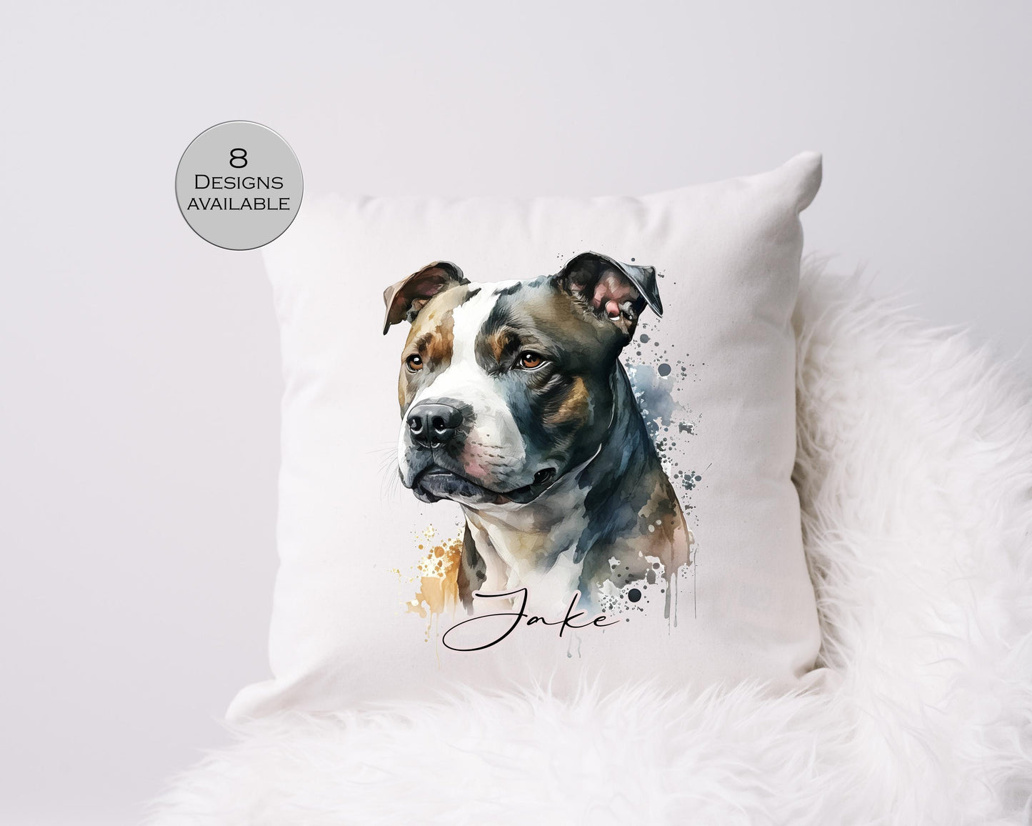 Personalised Staffordshire Bull Terrier Cushion | Custom Staffy Gift | Dog Lover Pillow