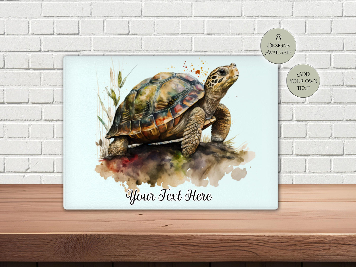 Personalised Tortoise Glass Chopping Board | A3 or A4 | Unique Gift