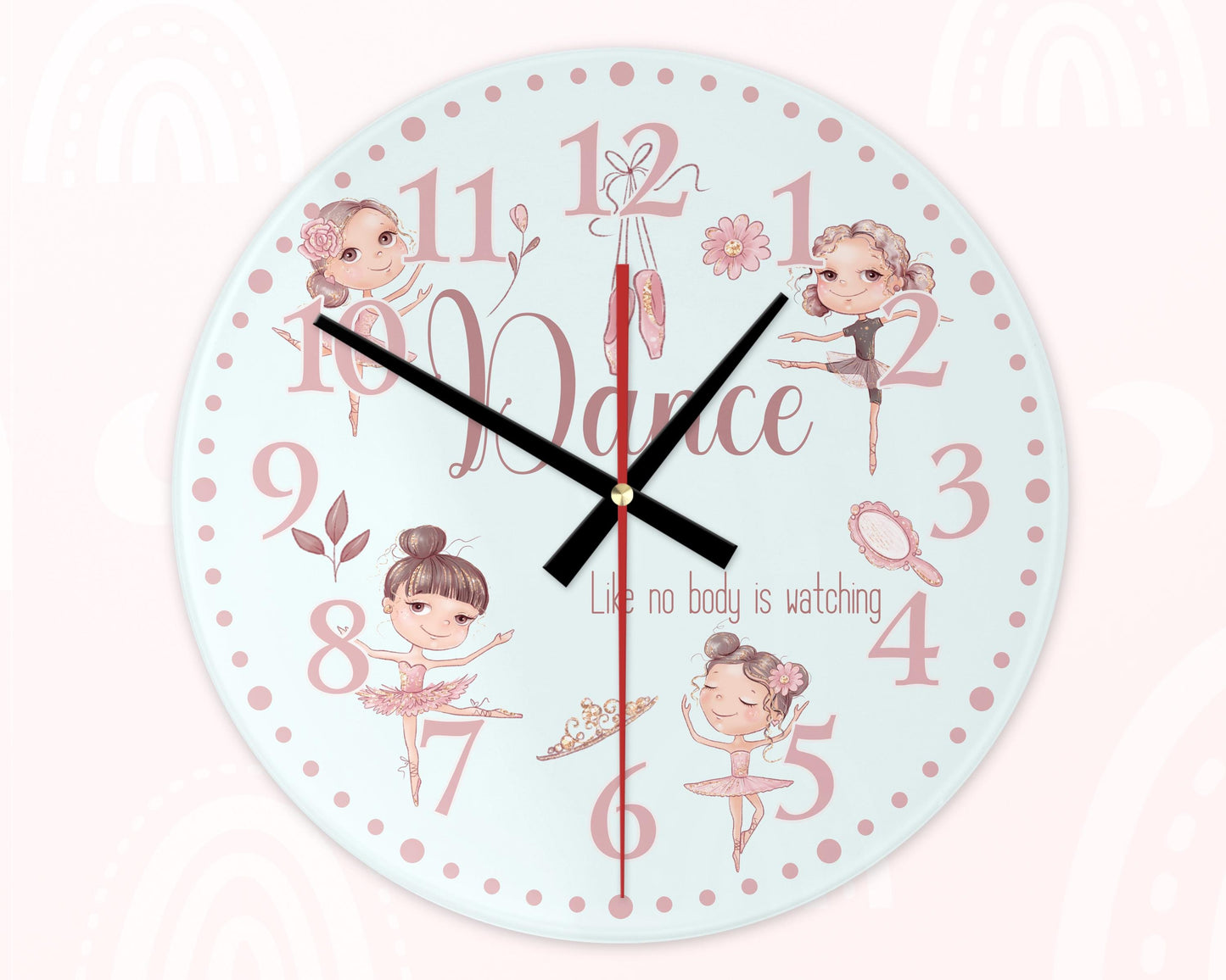 Ballerina Wall Clock | Glass | Girls' Room Gift