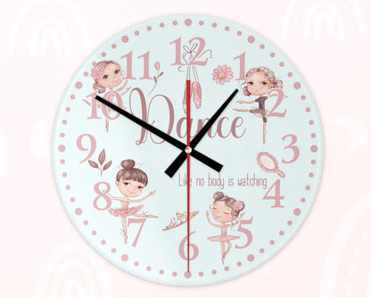 Ballerina Wall Clock | Glass | Girls' Room Gift