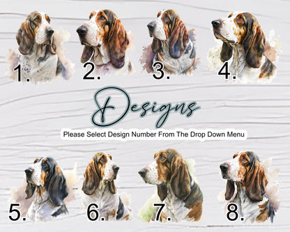 Personalised Basset Hound Glass Chopping Board | A3 or A4 | Dog Lover Gift