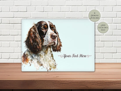 Personalised Springer Spaniel Glass Chopping Board – Dog Lover Kitchen Gift | Cheese Board & Worktop Saver