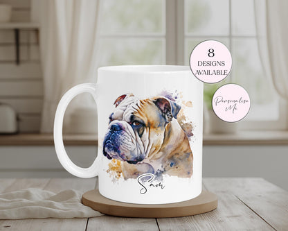 Personalised British Bulldog Mug – Custom Dog Lover Gift | With Matching Coaster Option