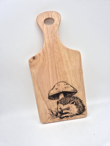 Personalised Wooden Hedgehog Chopping Board | Engraved Kitchen Gift | Rustic Cheese Board