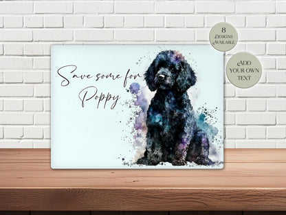 Personalised Poodle Glass Chopping Board | A3 or A4 | Dog Lover Gift