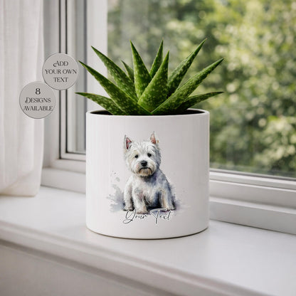 Personalised West Highland Terrier Plant Pot | Westie Gift & Succulent Planter