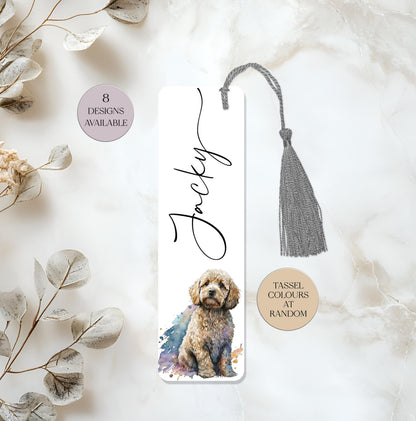 Personalised Metal Cockapoo Bookmark | Custom Dog Lover Gift | Book Lover Keepsake with Tassel