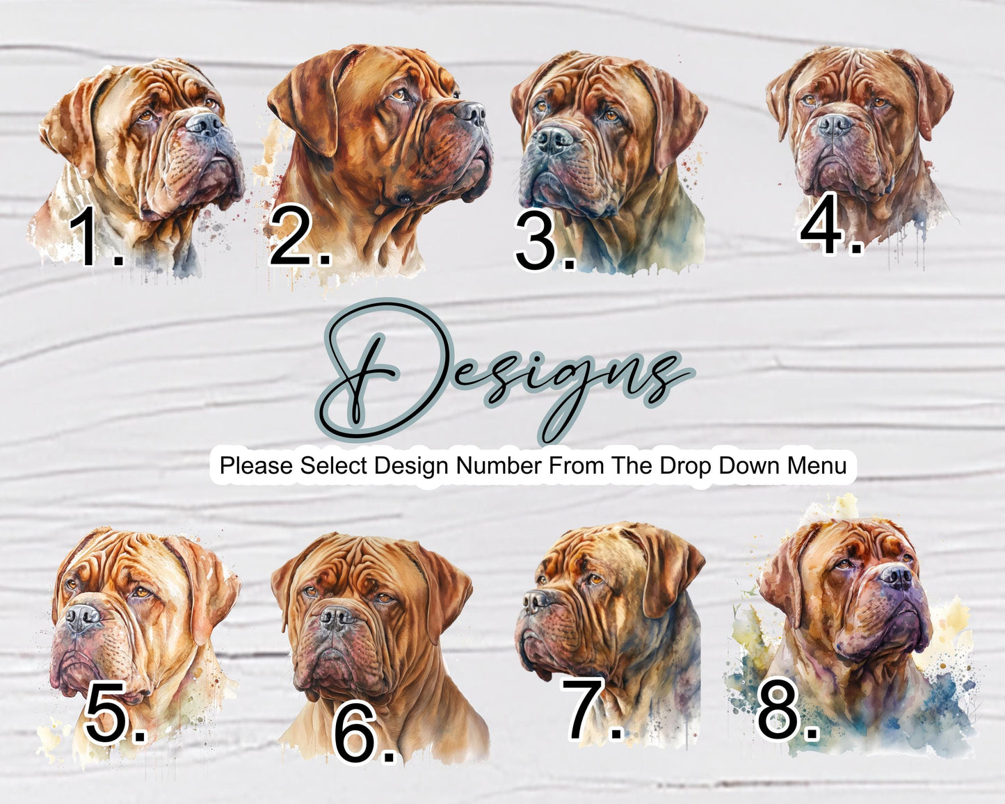Personalised Dogue de Bordeaux Glass Chopping Board | A3 or A4 | Dog Lover Gift